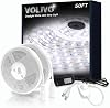 VOLIVO White LED Strip Lights, 50ft Dimmable 24V LED Lights 6500K Bright Daylight White, Strong Adhesive, Flexible Tape Light for Mirror, Kitchen Cabinets, Bedroom