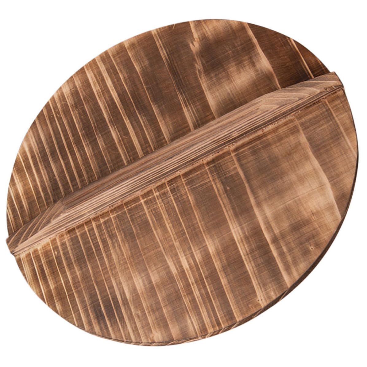 Tapa de wok redonda anti-salpicaduras: cocina limpia con madera ligera