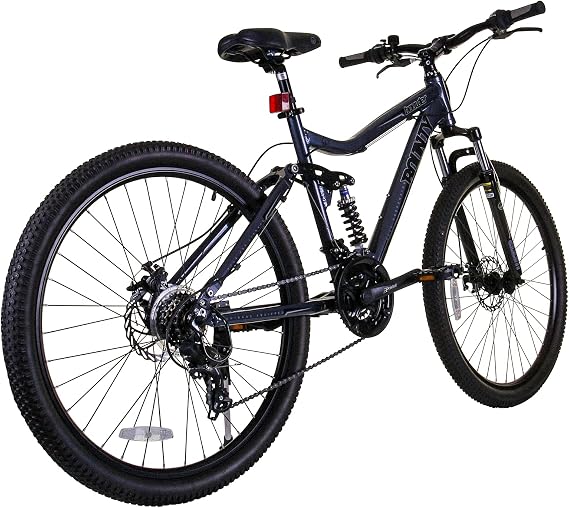 Bounty Full Suspension Mountain Bike - 18 Speed Shimano Gearing, Zoom Suspension Forks, Disc Brakes, Light Alloy Rims - Bikes for Men
