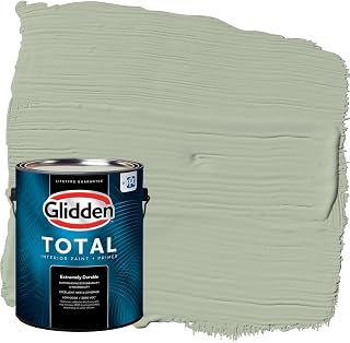 Glidden Total Light Sage Eggshell Interior Paint & Primer, 1 Gallon - Low VOC, 400 sq ft Coverage, Durable & Scrubbable
