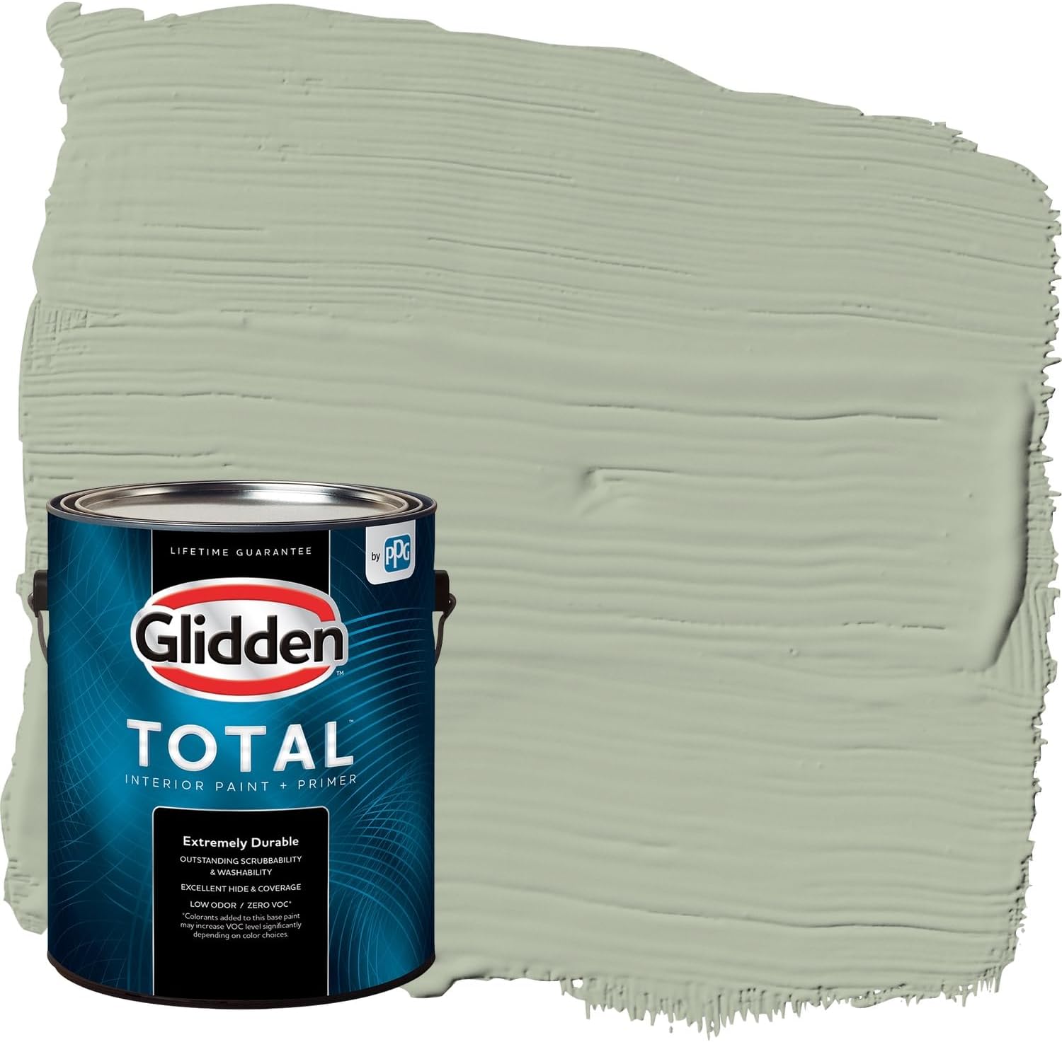 Glidden Total Interior Wall Paint & Primer All-in-One, Light Sage/Green, Eggshell, 1 Gallon