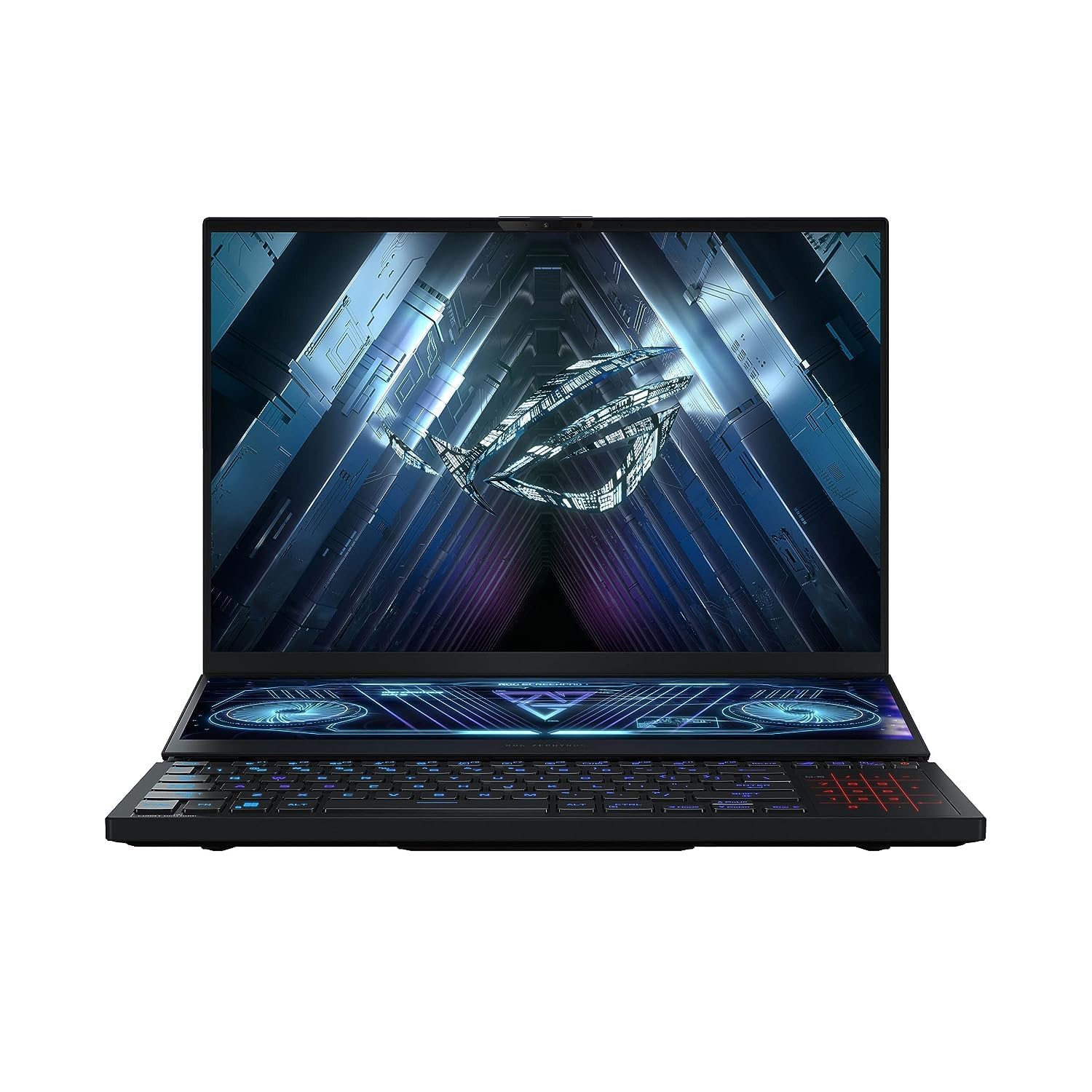 ASUS ROG Zephyrus Duo 16 GX650PY-NM048W Black Gaming Laptop, R9-7945HX 32GB 2TB PCIE G3 SSD, NV RTX4090, WIN11 HOME, 16 inch QHD+ 16:10 (2560 x 1600, WQXGA) 240Hz, FHD Webcam, Backlit-RGB-Eng-Arb-KB