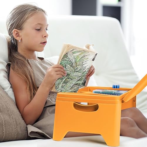 Vista 7 de Wesiti Escritorio plegable de 12 piezas con almacenamiento para niños, mesa plegable portátil, bandeja de escritorio de plástico para niños