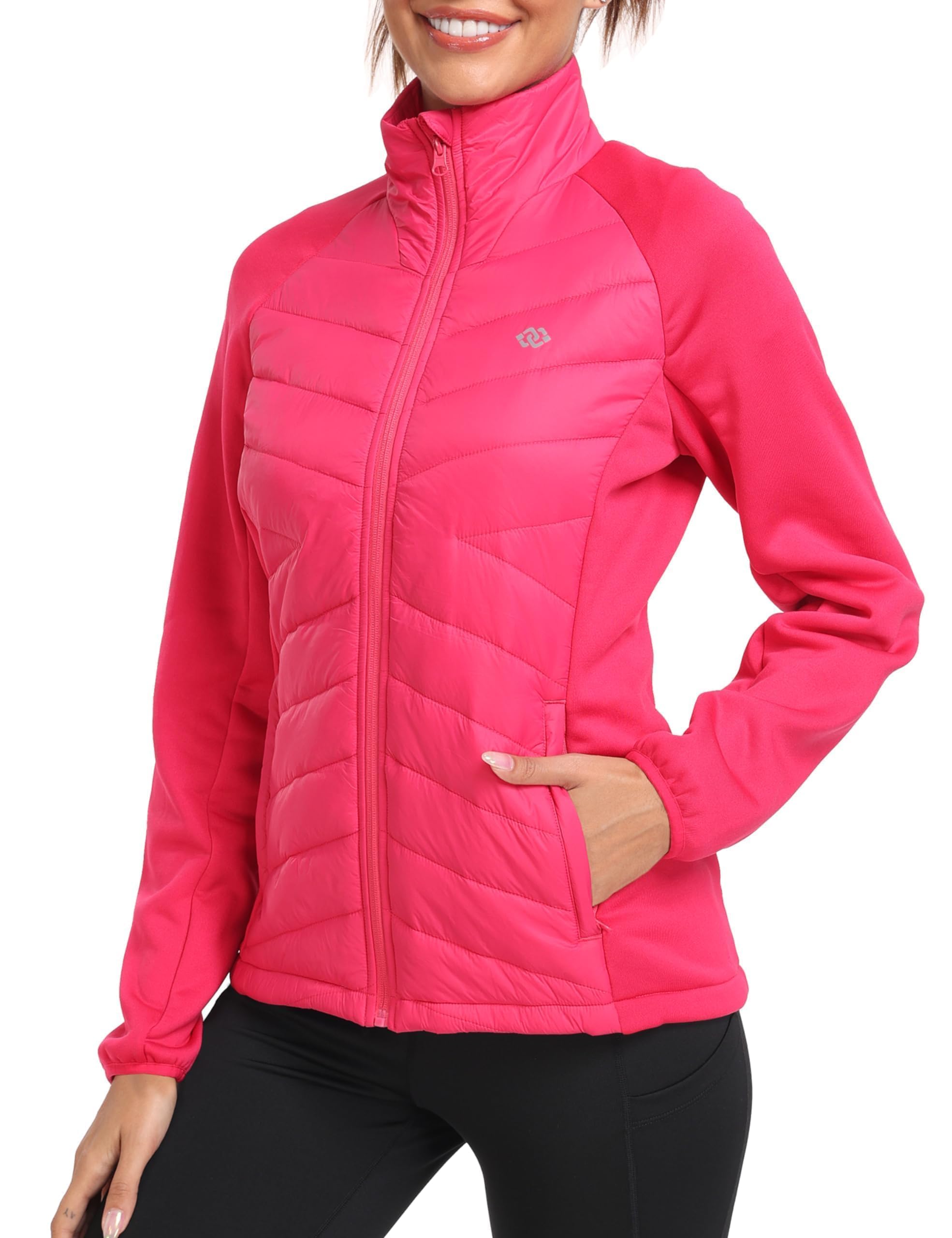 MoFiz Doudoune Femme Legere Veste Matelassée Blouson Veste Polaire Femme Chaude de Sport Randonnée avec Zip