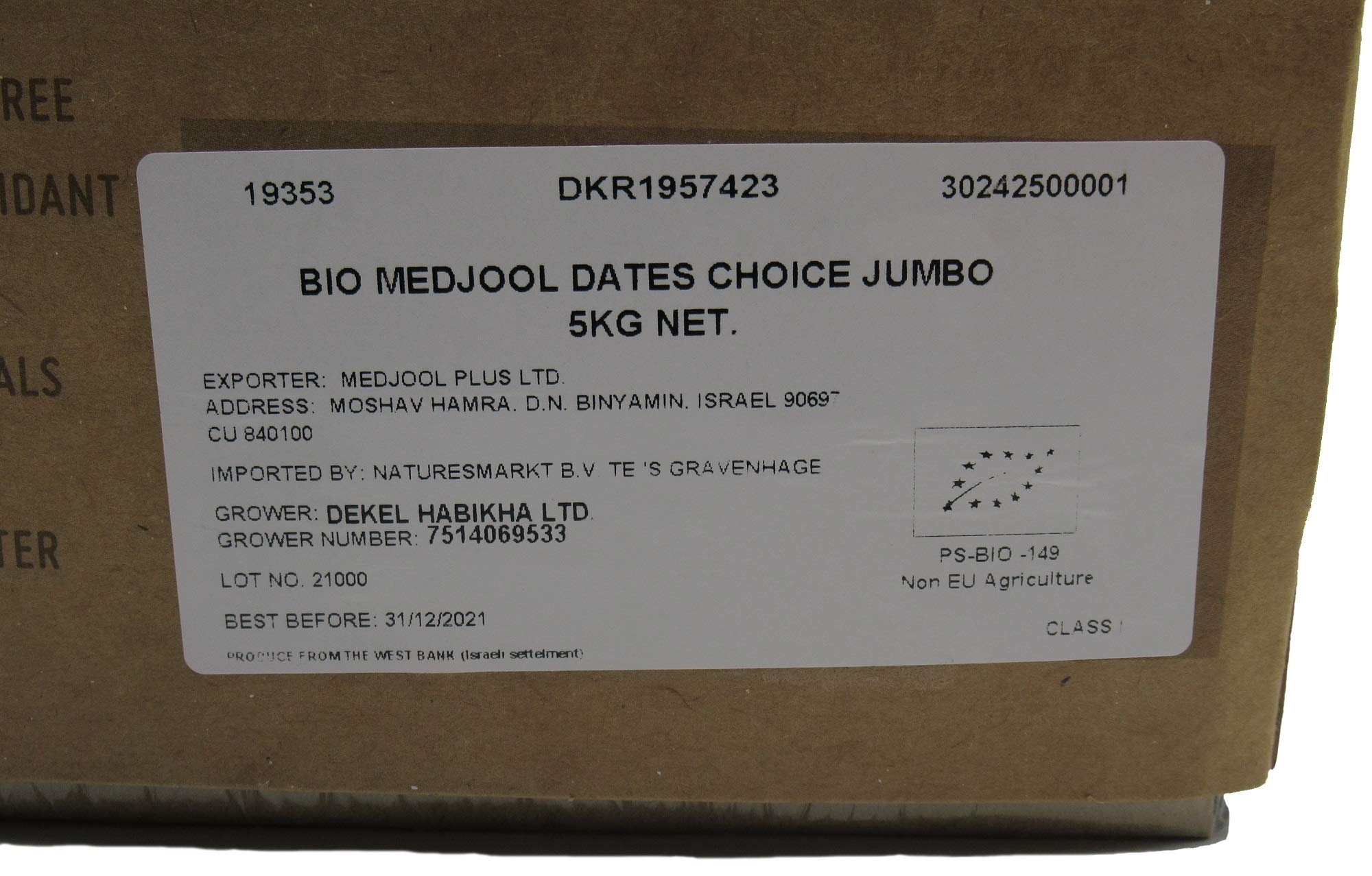 BIO-Medjoul-Datteln JUMBO 5kg Israel Spezialitäten 100% BIO Aktuelle Ernte