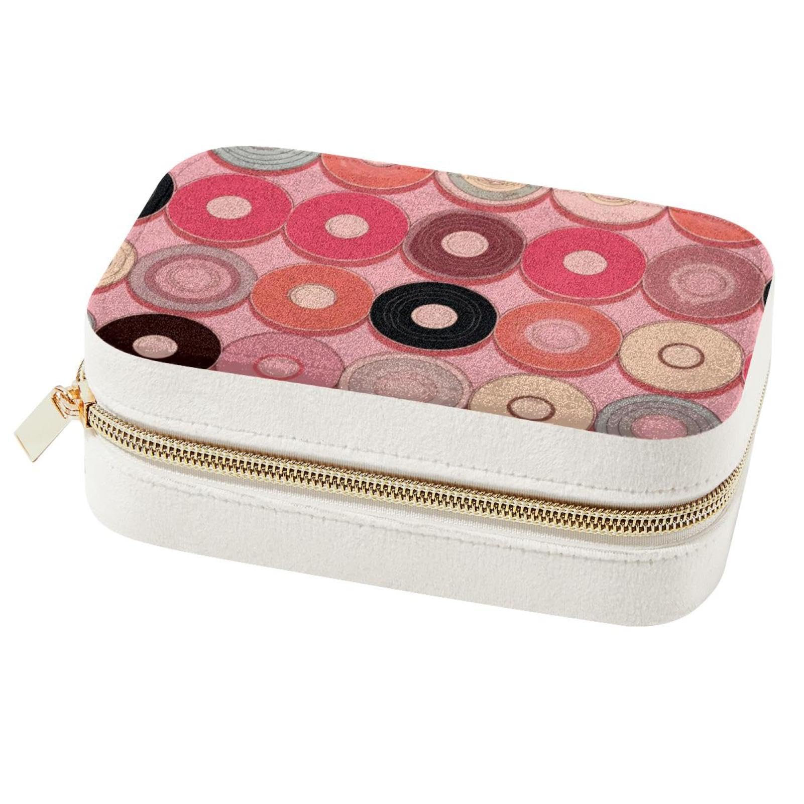 Petite boîte à bijoux rose double couche pour organiser vos voyages et week-ends