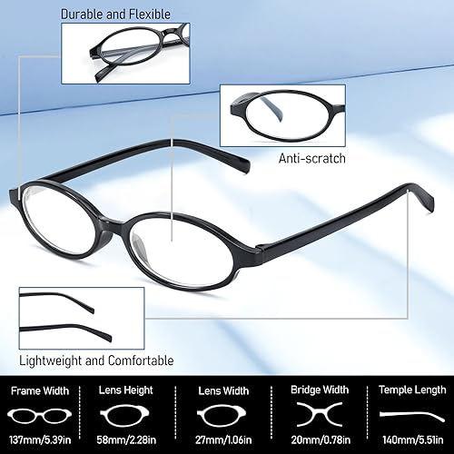Miniatura 4 de SODQW Gafas falsas de moda ovaladas Y2K con marco de gafas de luz azul sin receta para mujer, gafas transparentes para cosplay