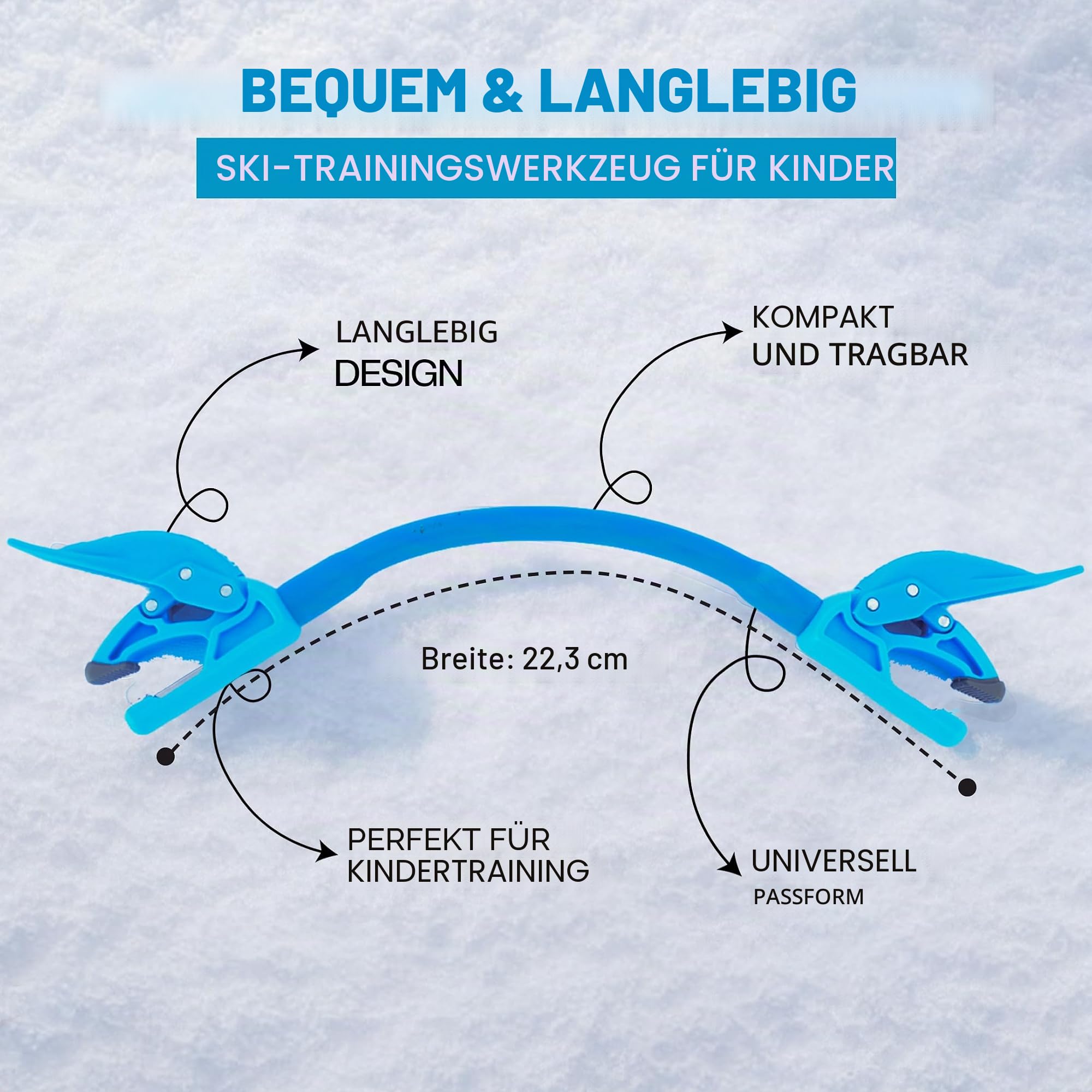 Wedgease - Ski Tip Connector - Teach Kids to Ski - Ski Trainer by Launch Pad
