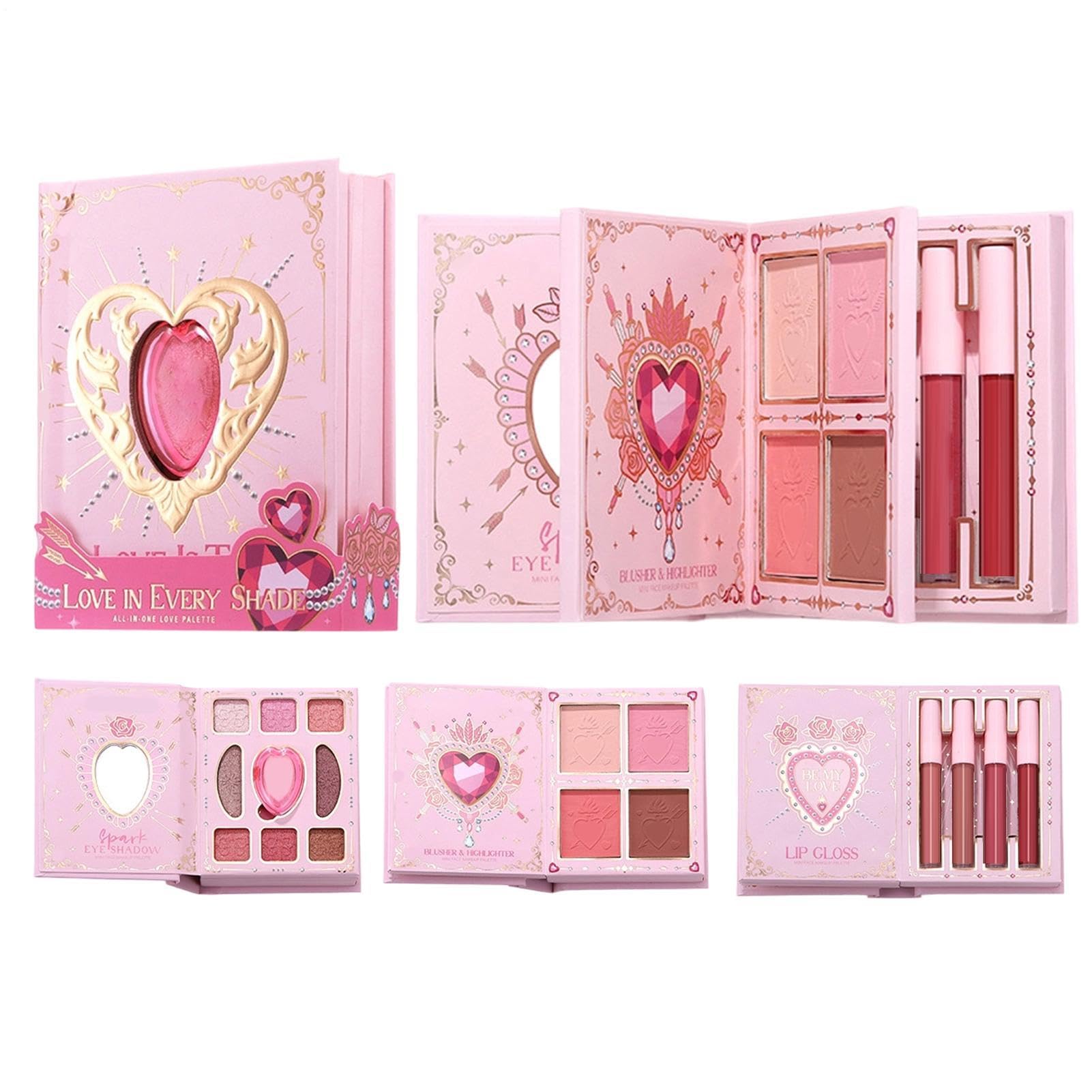 Palette di ombretti per il trucco, blush a lunga durata | Illuminante viso da viaggio per donne, amanti della bellezza, routine quotidiana, feste, matrimoni, occasioni speciali