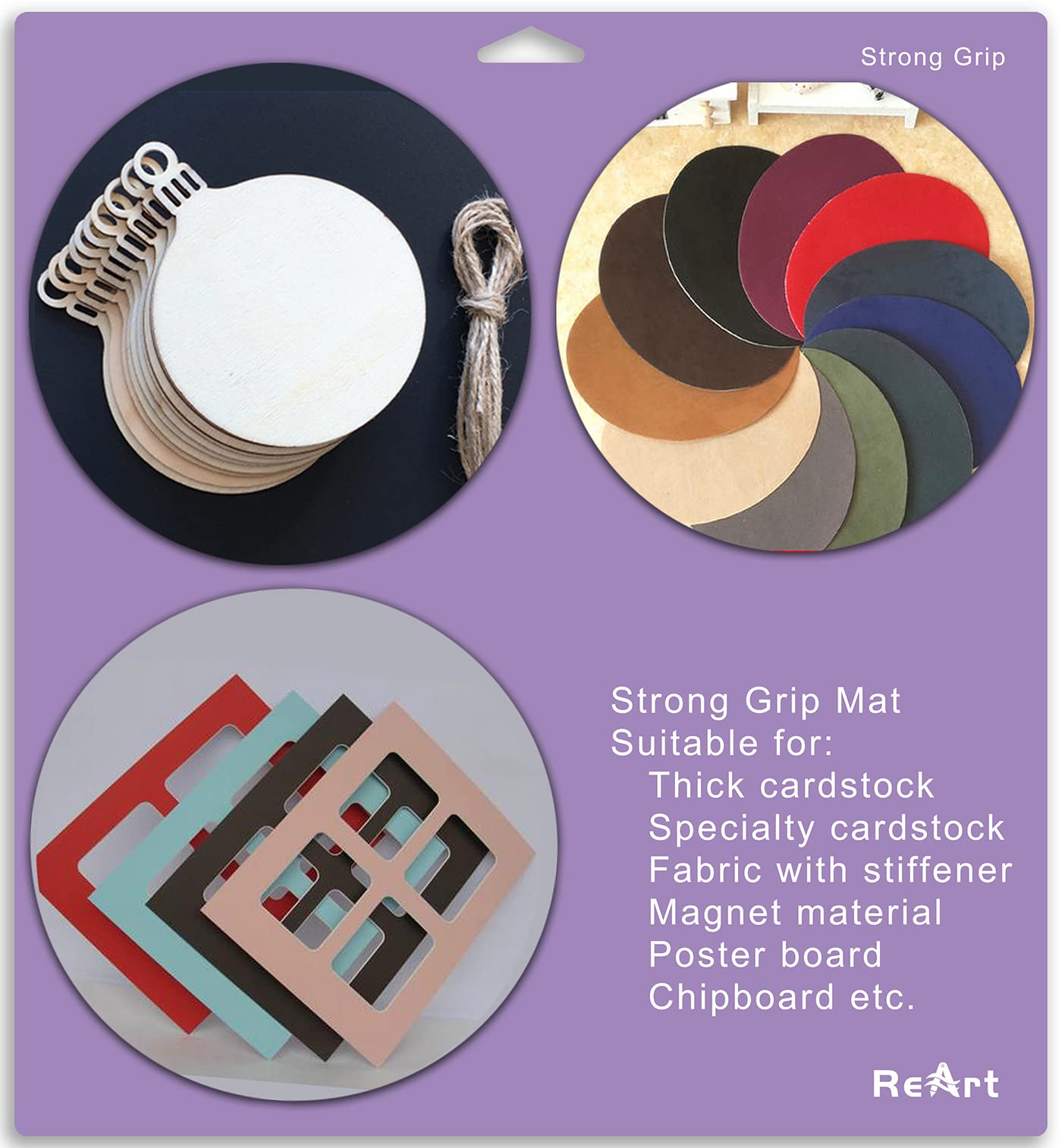 Estera de corte ReArt Variedad para Cricut 12 x 12 – Paquete de 3 Stronggrip, StandardGrip, Lightgrip Adhesivo Corte Mat Reemplazo Trabajo con Cricut Explore One/Air/Air 2/Maker