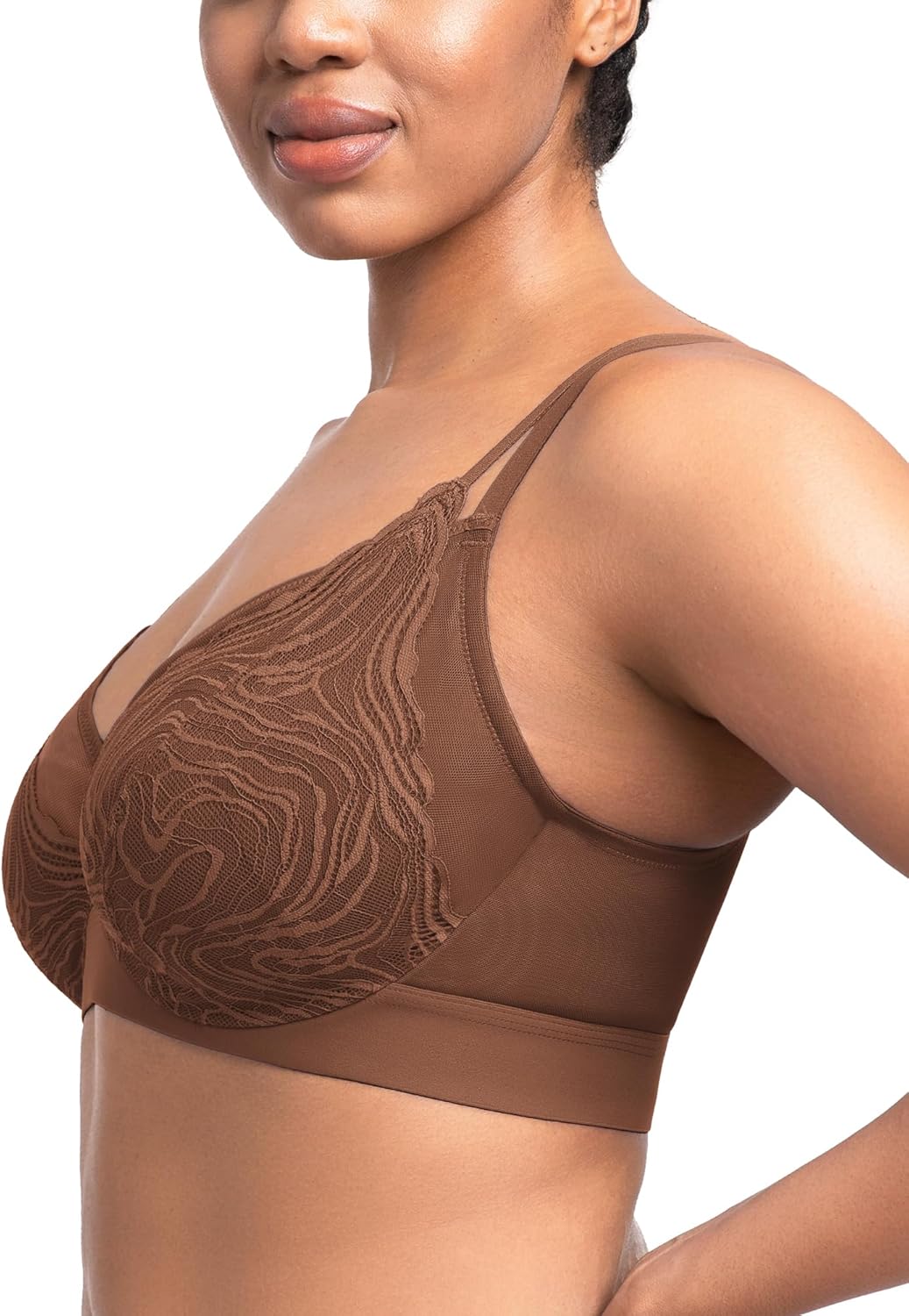 HSIA Minimizer Bras for Women Full Coverage Lace Plus Size Underwire Unlined Mesh Bra for Big Busted - Image 2