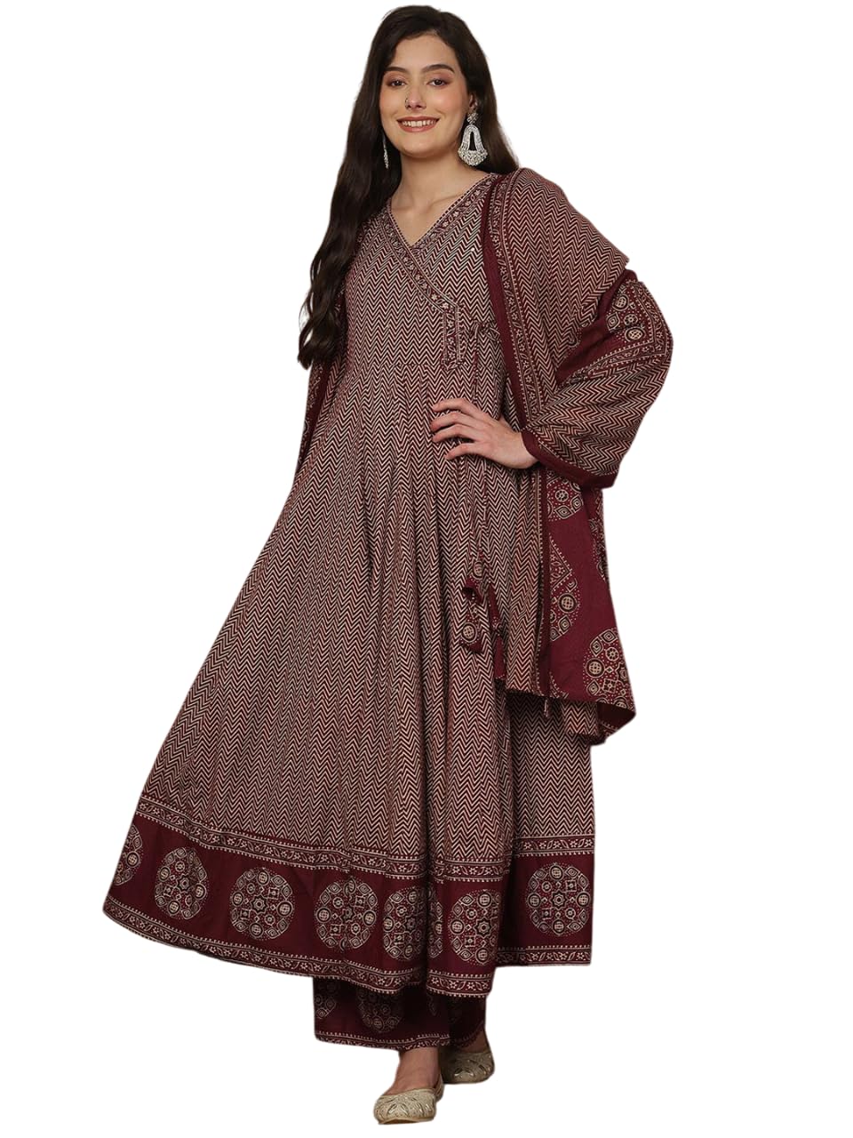 meera fab Women Printed Regular Pure Cotton Kurta with Palazzos & With Dupatta-picture-34