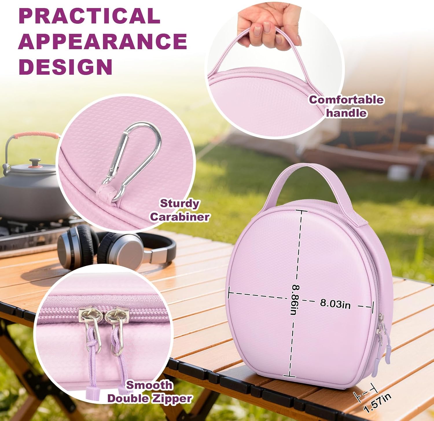 Headphone Case for JBL Tune 510BT 520BT 720BT 770NC / for Sony WH-CH520 WH-CH720N/ for JLab/for Beats Studio Pro Noise Cancelling Headphones (Box Only) (Pink) - Image 4