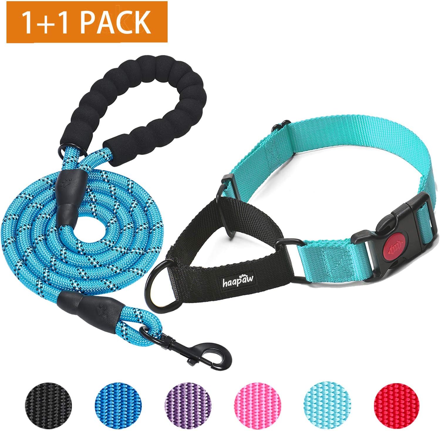 Haapaw 2 Packs Martingale Dog Collar with Quick Release Buckle Reflective Dog Training Collars for Small Medium Large Dogs…