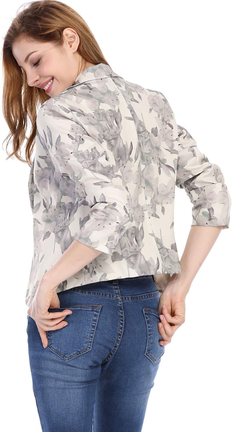 Allegra K Women's Dressy Casual Blazer Open Front Office Work Business Lightweight Crop Suit Blazers - Image 5