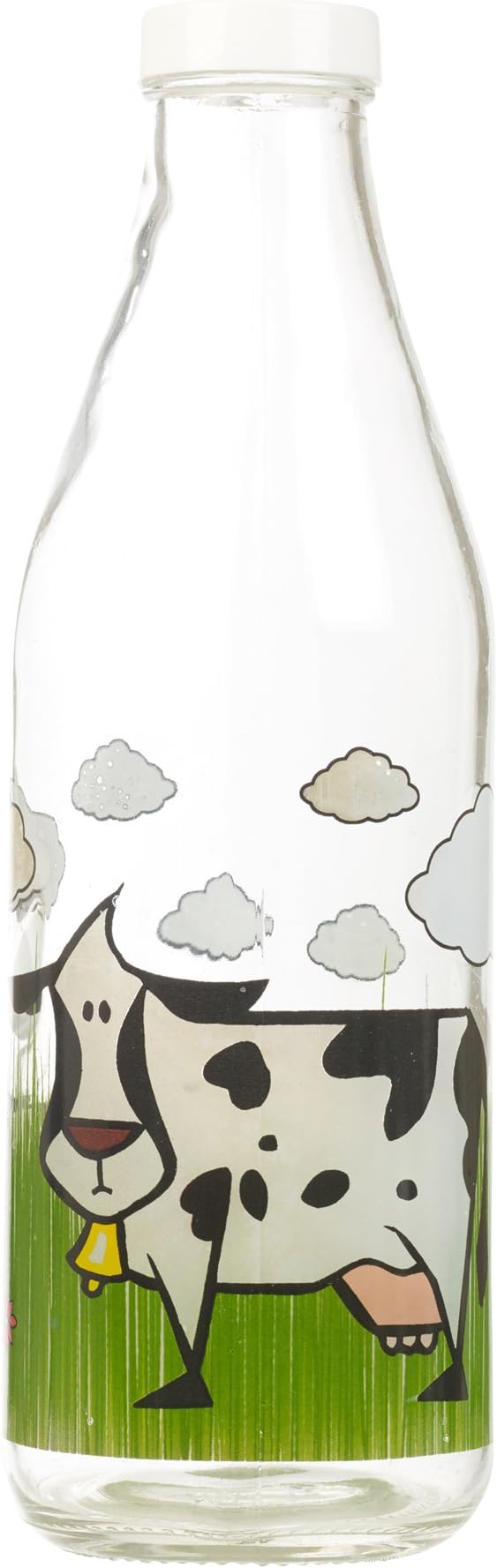 EGT 1L Glass Milk Bottle (Cow With Bell)