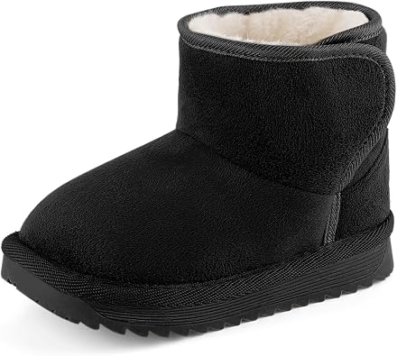 MK MATT KEELY Winter Boots for Toddler Boots for boys Soft Warm Fur Snow Boots For Girl Plush Black Snow Boots