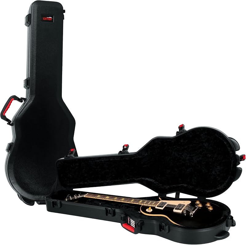 Gator Cases Molded Flight Case for Les Paul Electric Guitar with TSA Approved Locking Latch, (GTSA-GTRLPS)