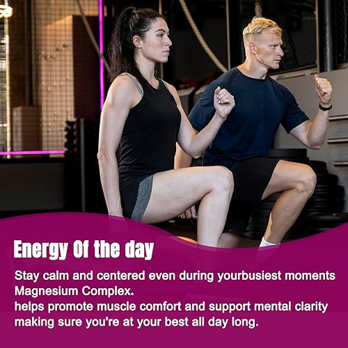 Miniatura 6 de Cápsulas de Glicinato de Magnesio 300mg, Glicinato de Magnesio de Alta Absorción, 60 Cápsulas Vegetales para Relajación Muscular, Salud Ósea, Sueño