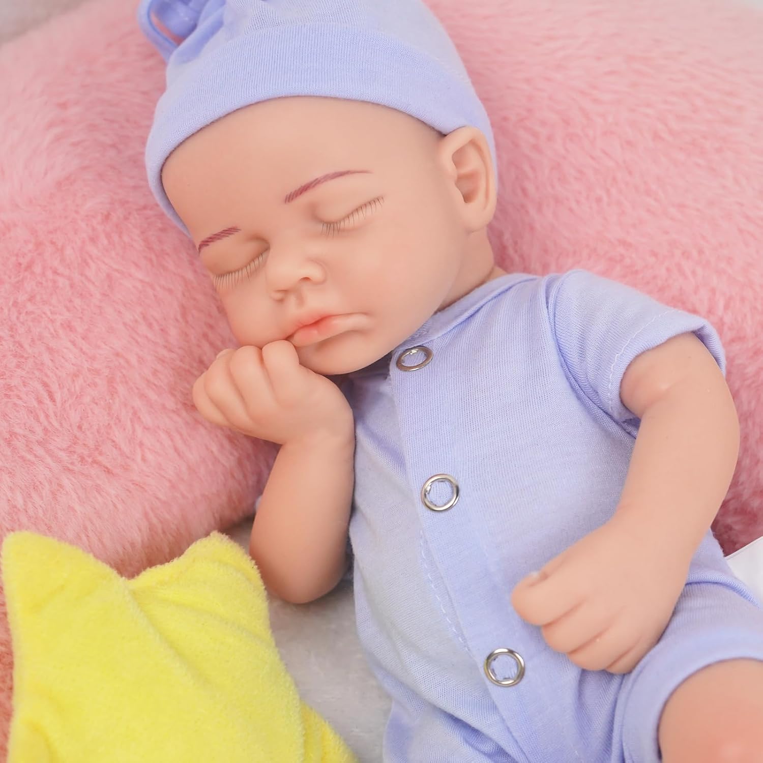 12 in Full Silicone Reborn Baby Dolls, 1:1 Lifelike Newborn Dolls Non Vinyl Realistic Reborn Toddler Dolls Boy Washable Sleeping Doll