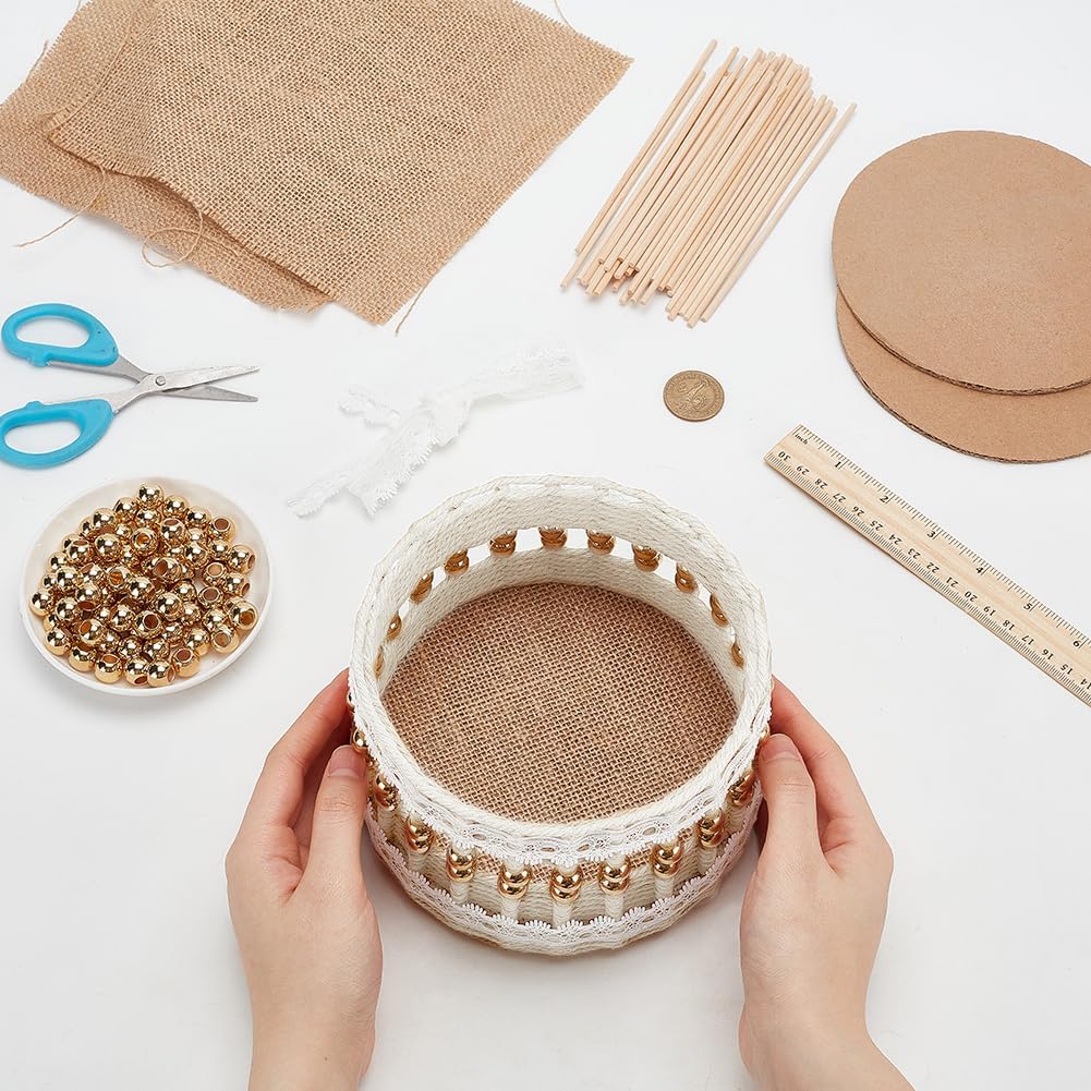 FREEBLOSS Macrame Cord Woven Basket Kit for Beginners White Storage Baskets DIY Storage Bins Basket Making Supplies DIY Lace Organizer for Bedroom