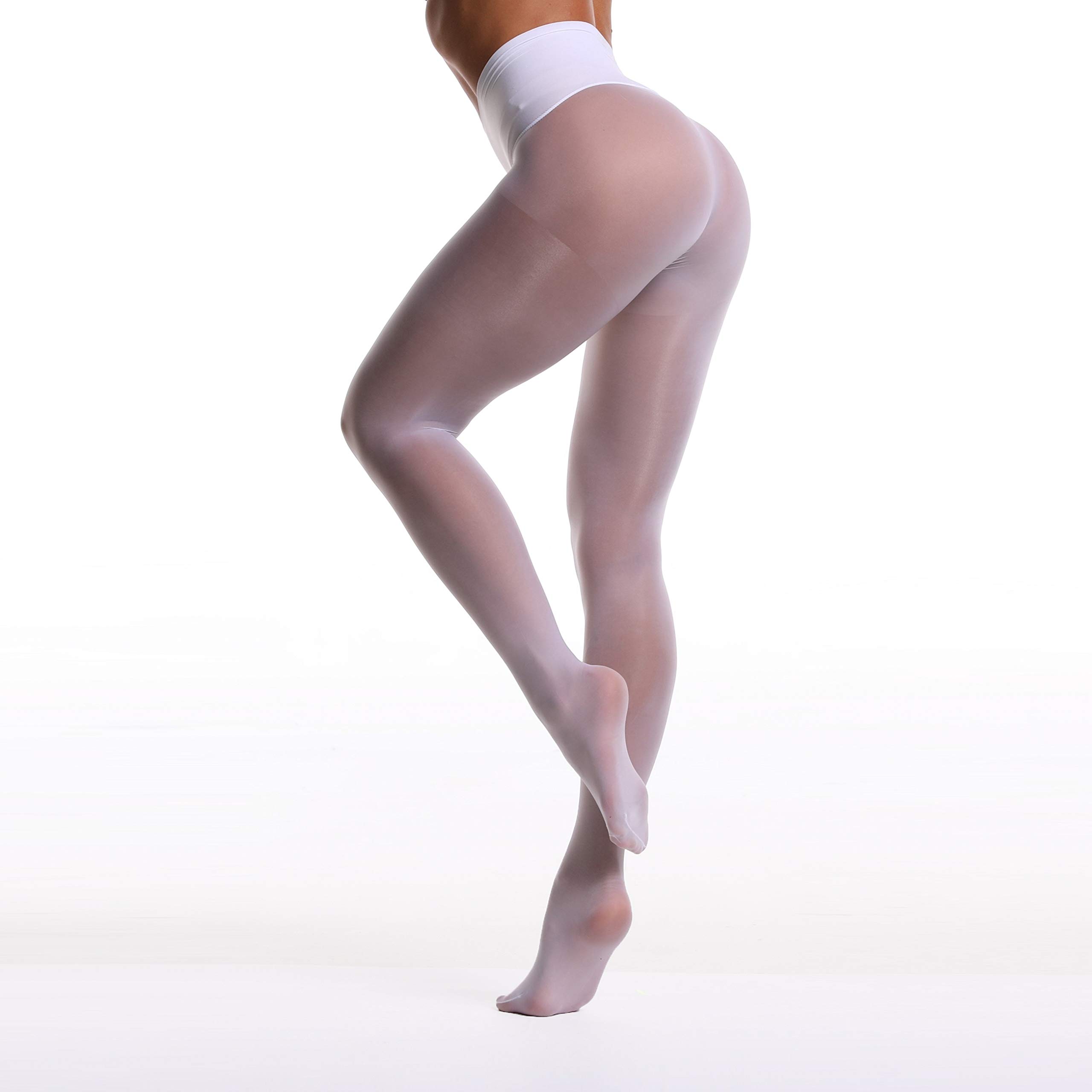 Frola Oil Shiny Stockings Pantyhose 360°Seamless Crotch High Waist Smooth Tights for Women