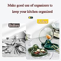 Vista 7 de Espátula de cocina multifunción, soporte multifuncional para espátulas de cocina con soporte de tapa, soporte para cuchara con soporte para tapa