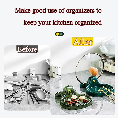 Miniatura 7 de Espátula de cocina multifunción, soporte multifuncional para espátulas de cocina con soporte de tapa, soporte para cuchara con soporte para tapa