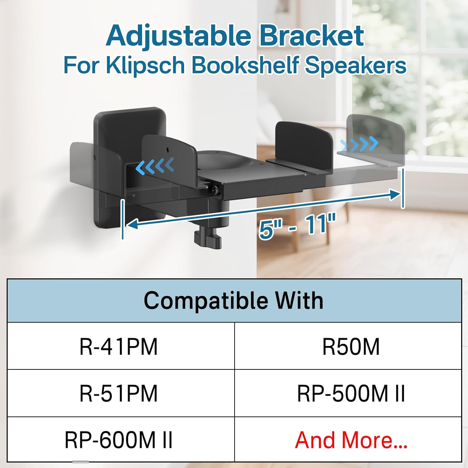 Speaker Wall Mount for Klipsch R-40M HDT-600 Bookshelf Speakers
