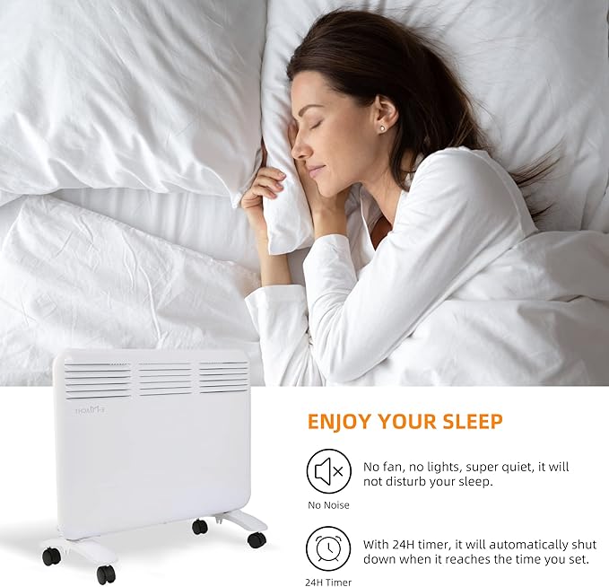 Calefactor Eléctrico de Panel 1000W con Termostato Ajustable y Temporizador miniatura 4