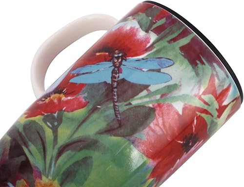 Miniatura 8 de Topadorn Taza de café de cerámica de 17 oz. Taza de café con caja de color y tapa a prueba de derrames, taza de viaje, mariposa