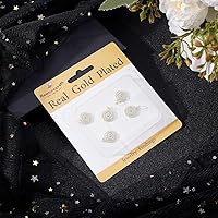 Vista 13 de Beebeecraft 5Pcs/Box Evil Eye Charms 18K Gold Plated Brass Flat Round with Blue Cubic Zirconia Turkish Evil Eye Pendants Jewelry Making Findings for