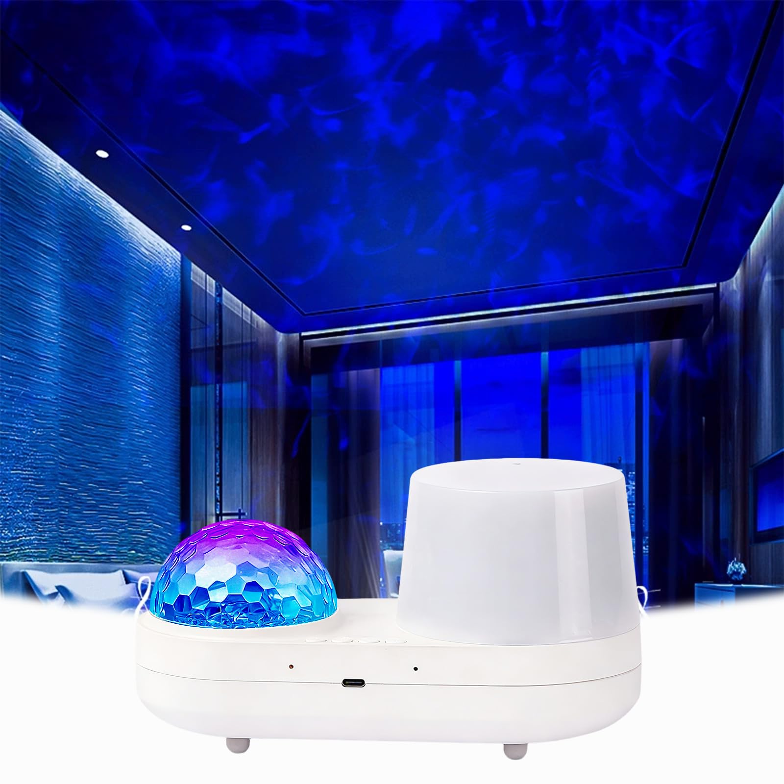 TASBER Ocean Projector Night Light for Kids & Adults, 360° Rotating LED Star Projector with 6 Film Themes, Bedroom and Ceiling Projector, Sensory Bedroom Ceiling Light, Gift for Children