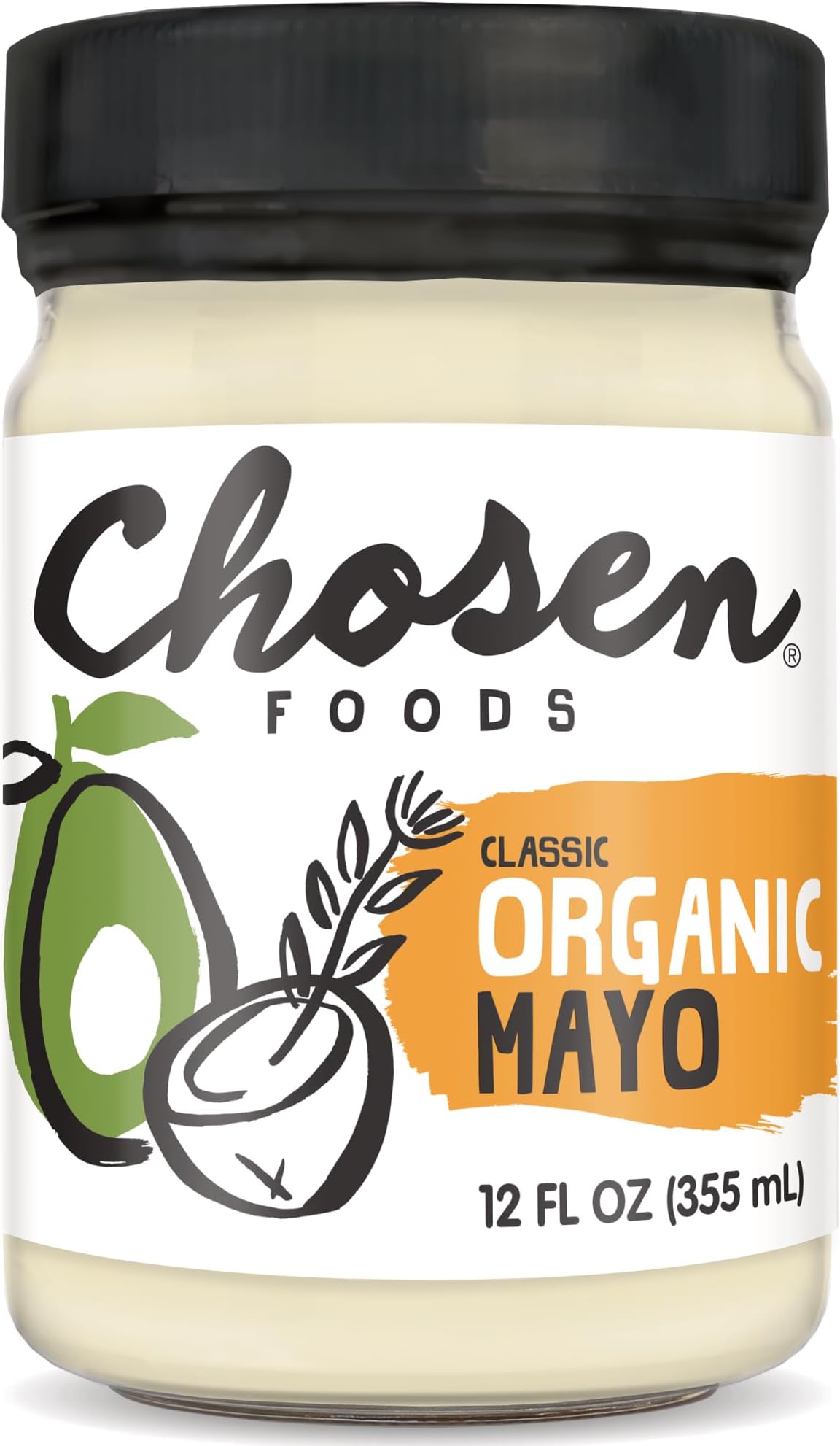 Chosen Foods Classic Organic Mayo, 12 fl oz (355 ml)