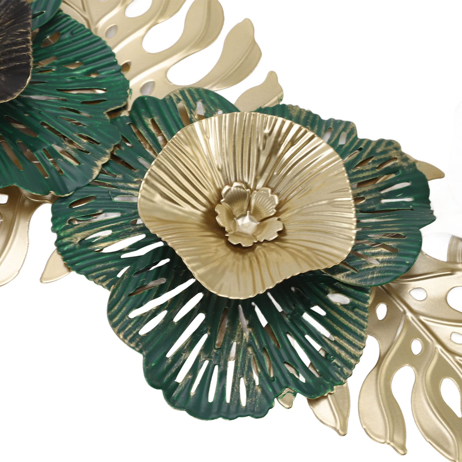 Decorazione da Parete con Fiori in Metallo, Elegante Ed Elegante Decorazione da Parete in Metallo 3D per Soggiorno Durevole Scultura da Parete in Ferro Decorativo da Appendere alla