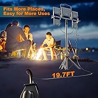 Vista 6 de 31000Lumen LED Work Light 260w with Tripod Stand Work Lights 5 Head Portable Work Light with Anti-Glare Lenses,19.7ft Power Cord, Height Adjustable