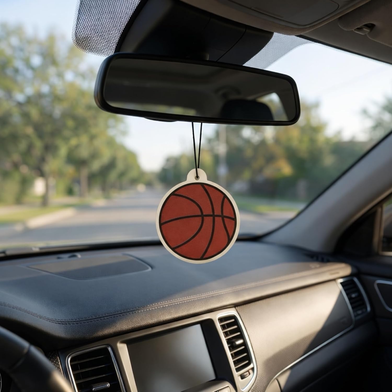 2-Pack Basketball Car Air Freshener, Long Lasting Black Cologne Scent, Basketball Gift for Players, Coaches & Fans, Sports- Inspired Hanging Car Accessories, Ideal for Cars, Lockers and more