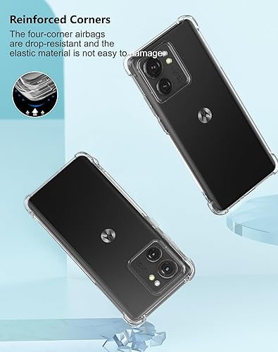 Miniatura 4 de Funda para Motorola Edge 2023, Cubierta De Teléfono Transparente Con Parachoques De Esquina Reforzada Slim Fit Funda De TPU Flexible A Prueba De