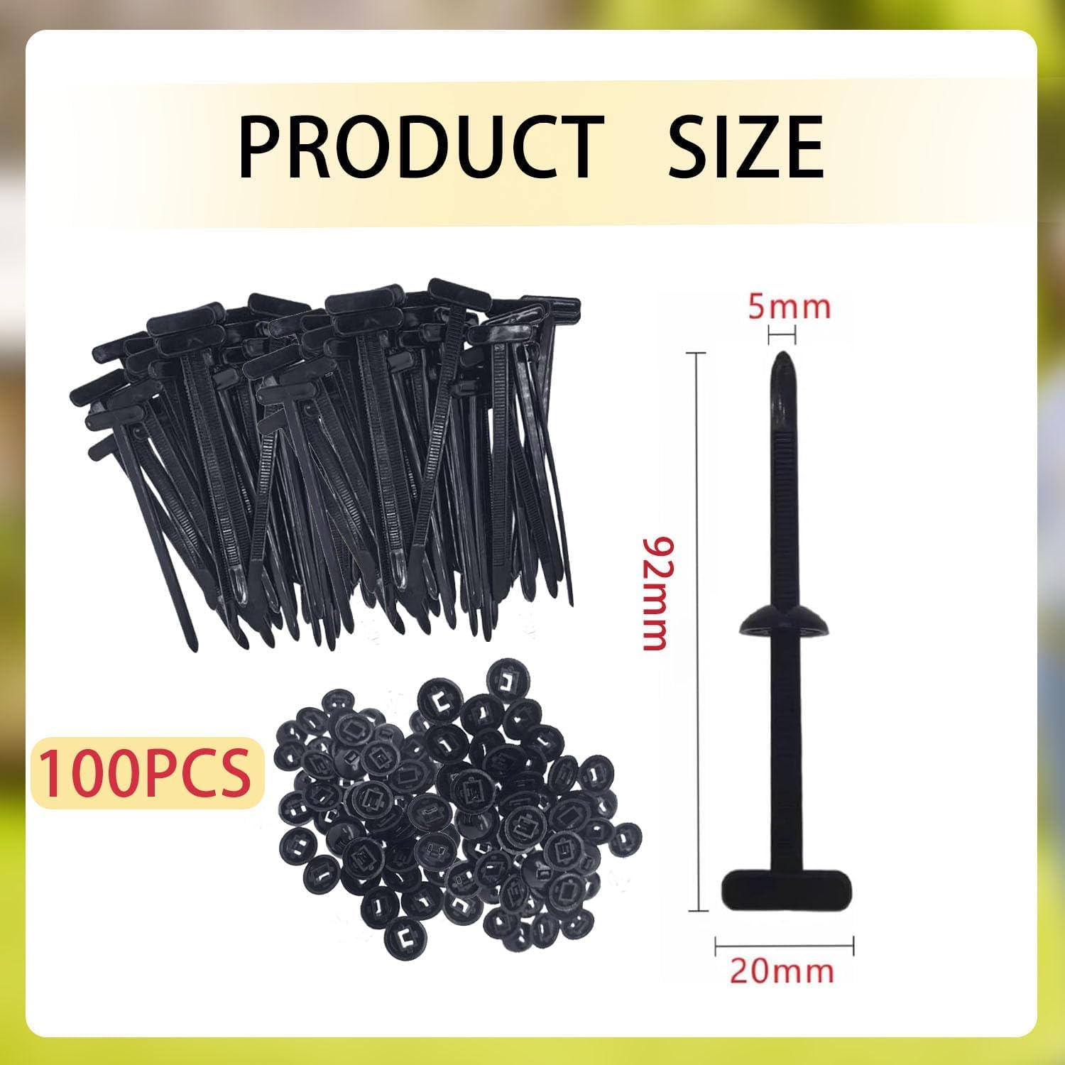 100 pcs Nylon Universal Cable Tie Buckles - New Multifunctional Zip Ties with Pin & Button Design, Plastic Fastening Tool - UV Resistant for Car Body, Daily Repair & More (100)