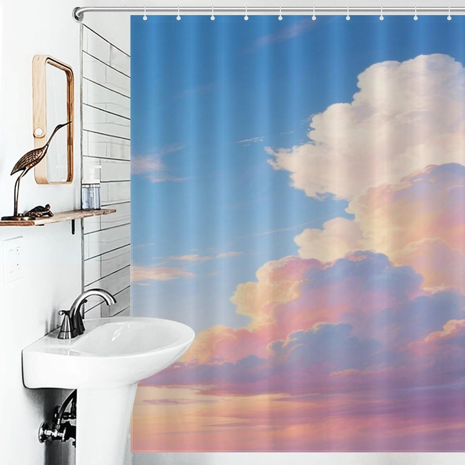 Shower Curtains Fabric Shower Curtain Liner Liner Showers Curtain Dusk Clouds Showers Curtin Opaque for Privacy Protection Water Splash Protection High Aesthetics