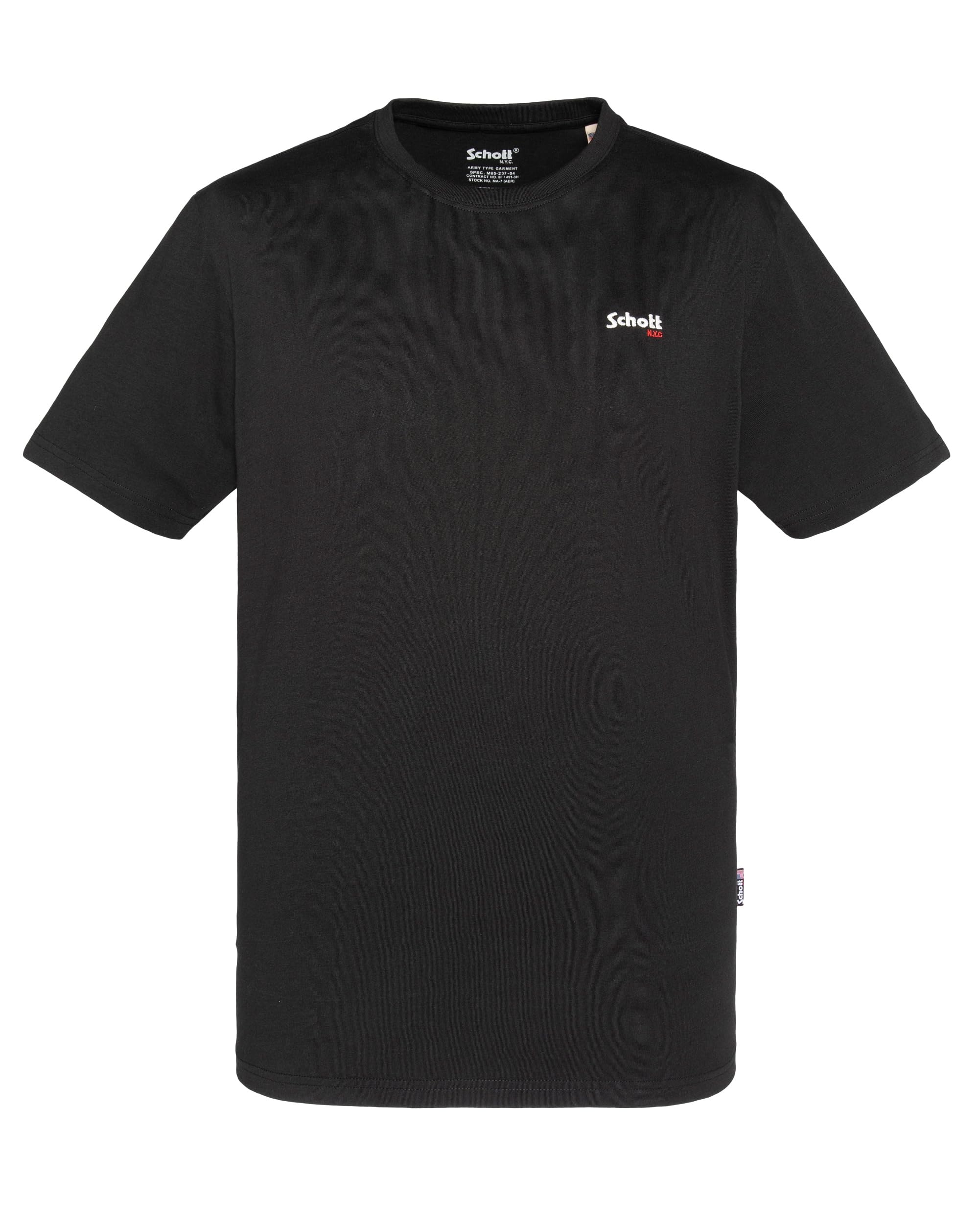 Schott NYC Tscasual Men's T-Shirt, Black, L