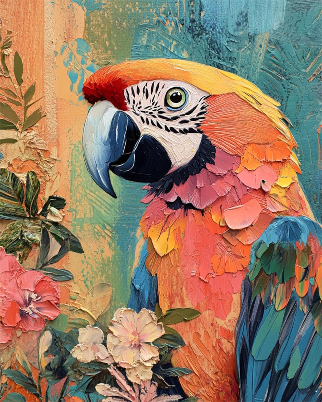 Rkflgew C Diy Embroidery Set Olorful Parrot 50X70cm