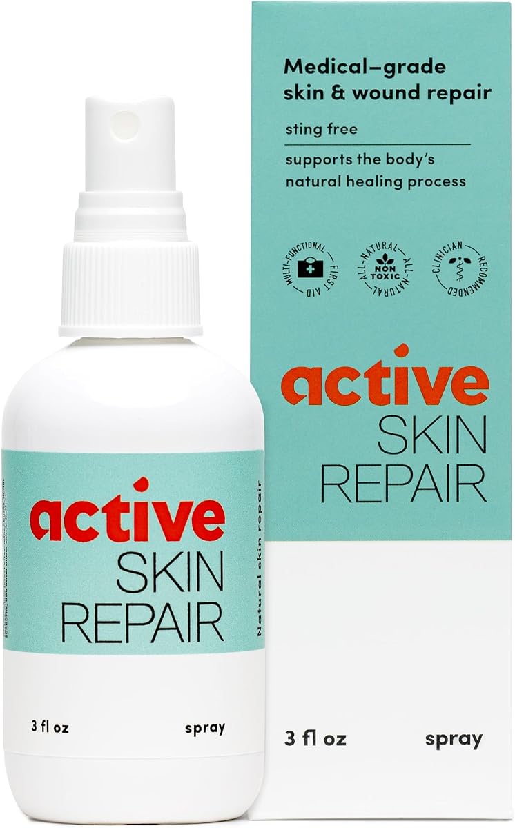 Active Skin Repair First Aid Spray with Medical Grade Hypochlorous, 3 oz
