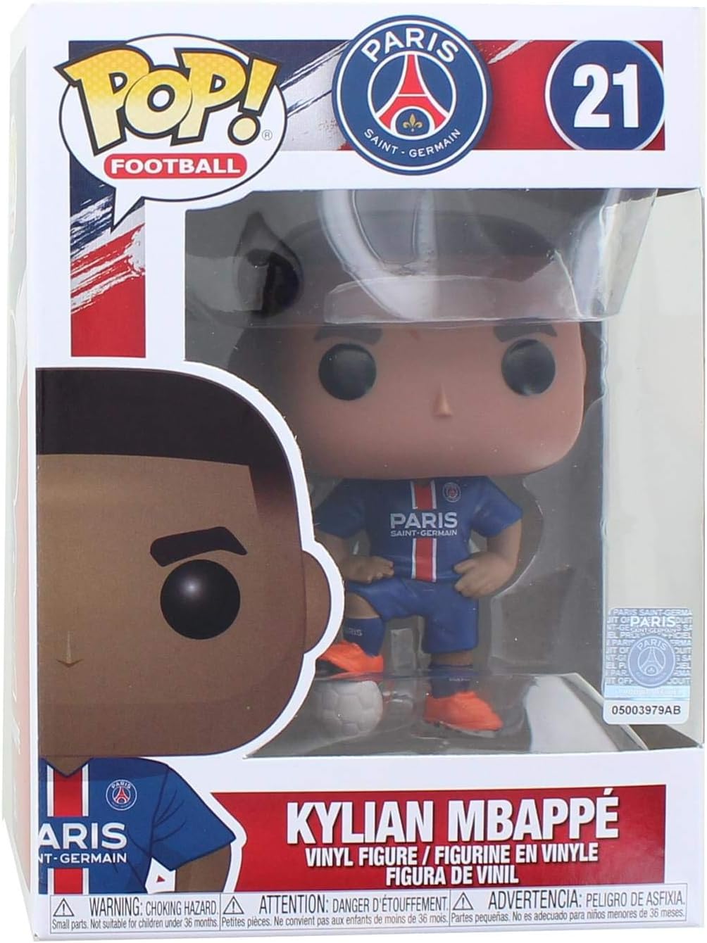 39828 POP. Vinyl: Football - Kylian Mbappé (PSG) Collectible Figure, Multicolour