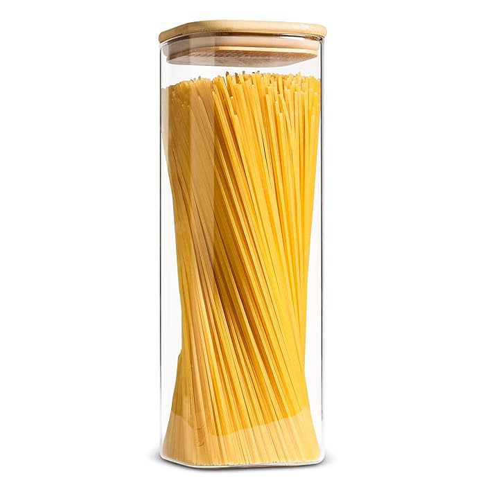 Buy ComSaf Glass Spaghetti Pasta Storage Containers with Lid(71oz
