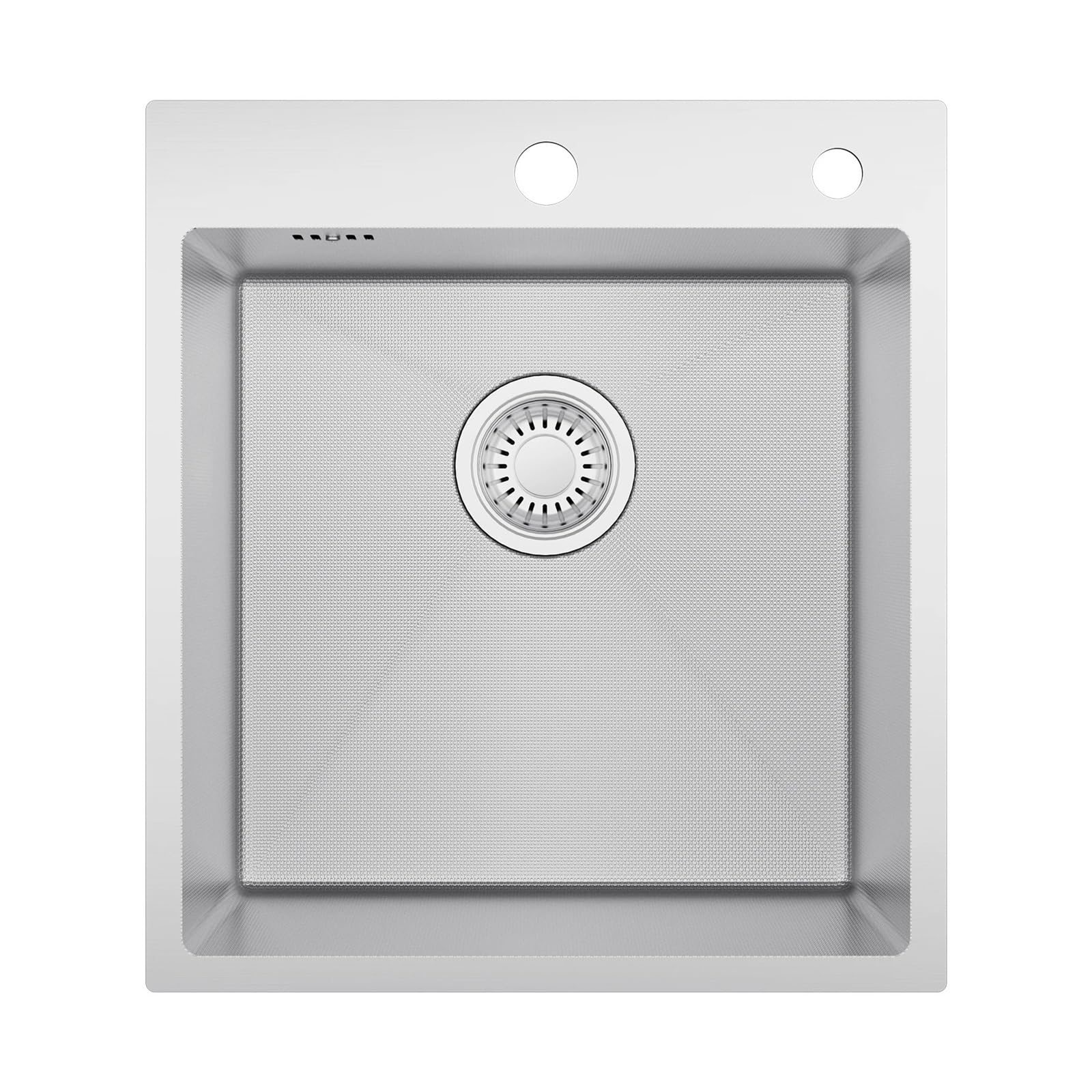Fregadero individual de acero 304 plata de 44x49 cm para cocinas pequeñas y apartamentos