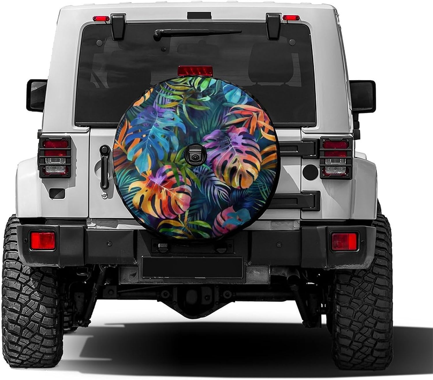 Skull Crossed Bones Spare Tire Cover with Backup Camera Hole Wheel Tire Cover Fit Trailer, RV, SUV and Many Vehicle 18inch