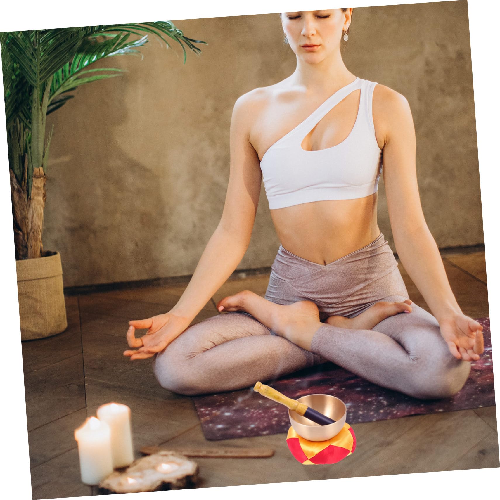 CIMAXIC 1Set Singing Bowl for Meditation Bowl with Mallet for Relief Mindfulness Yoga and present for Relaxation and Decor