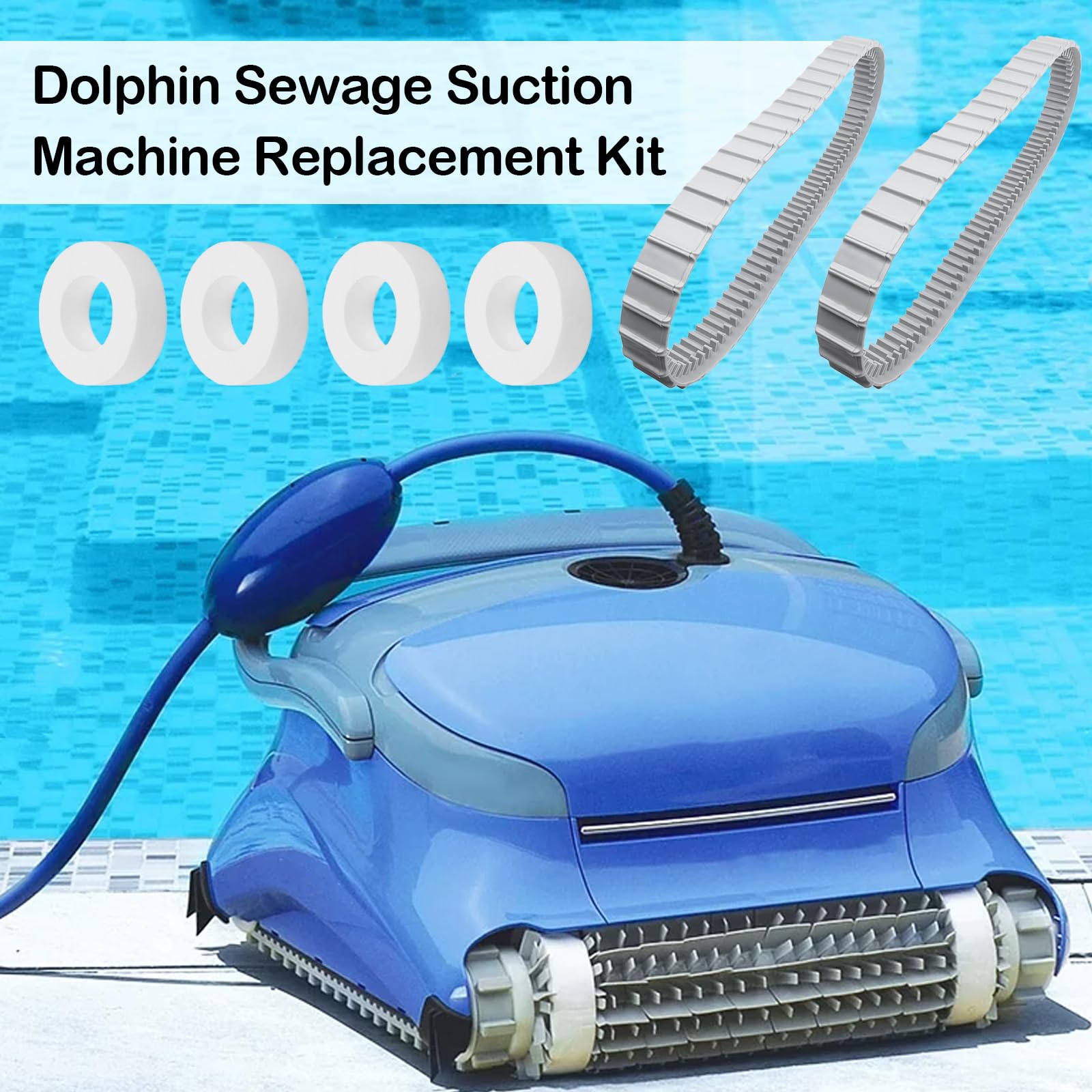 Repuestos para Limpiafondos RobóTicos Dolphin 9985006-R2 Pista+6101611-R4 Anillo De Escalada/3884997-R6 Rodillo Kit Repuestos para Limpiafondos Piscinas con Aspiradora Aguas Residuales (Stil A)
