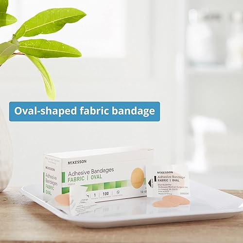 Miniatura 2 de McKesson Vendajes adhesivos, estériles, tela ovalada, 1 in x 1 14 in, 100 unidades, 1 paquete
